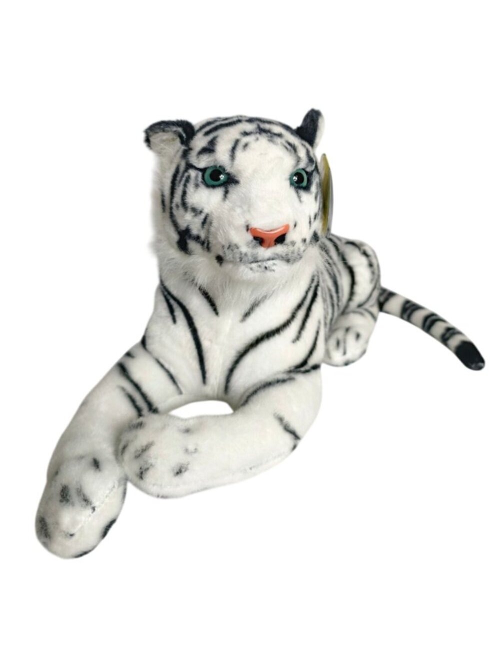 Tiger Tale Toys White Tiger 20" Plush Realistic Stripes Green Eyes Lifelike NEW